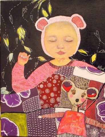 Peinture intitulée "et sa souris" par Frederique Chaplet, Œuvre d'art originale