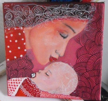 Peinture intitulée "le baiser 2" par Frederique Chaplet, Œuvre d'art originale