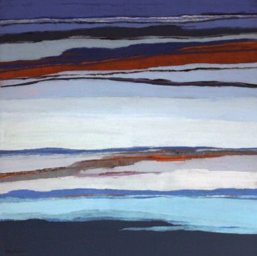 Malerei mit dem Titel "Horizon-0318C" von Frédérique Marteau, Original-Kunstwerk, Öl