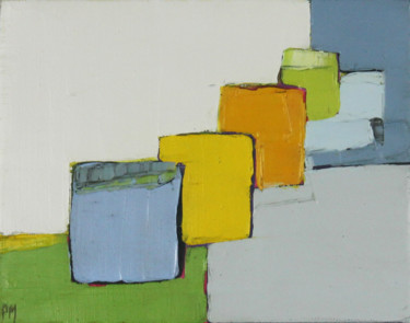 Peinture intitulée "Composition colorée…" par Frédérique Marteau, Œuvre d'art originale, Huile