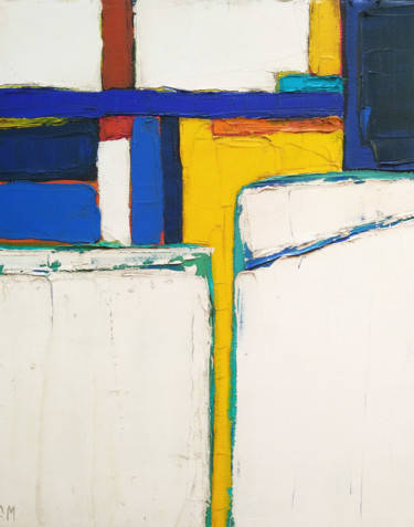 Malerei mit dem Titel "Abstraction moderne" von Frédérique Marteau, Original-Kunstwerk, Öl