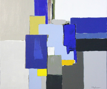 Peinture intitulée "Composition bleue 06" par Frédérique Marteau, Œuvre d'art originale, Acrylique