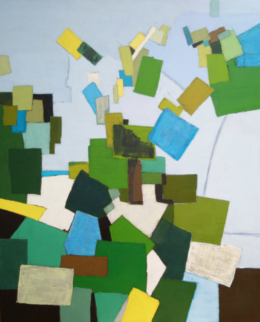 Peinture intitulée "Feuillage 1" par Frédérique Marteau, Œuvre d'art originale, Huile