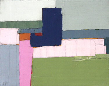 Peinture intitulée "Abstraction rose 1" par Frédérique Marteau, Œuvre d'art originale, Huile