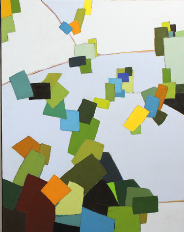 Peinture intitulée "Feuillage 4" par Frédérique Marteau, Œuvre d'art originale, Huile