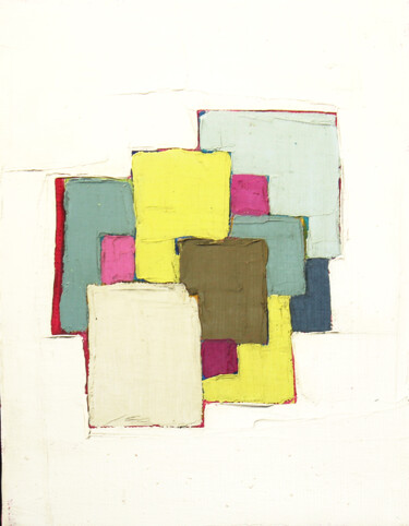 Картина под названием "Composition 3" - Frédérique Marteau, Подлинное произведение искусства, Масло