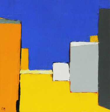 Peinture intitulée "Petit carré 1" par Frédérique Marteau, Œuvre d'art originale, Huile