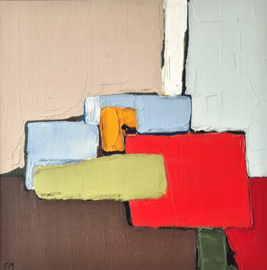 Pintura intitulada "Petit carré 2" por Frédérique Marteau, Obras de arte originais, Óleo