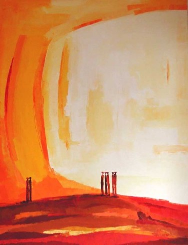 Pintura intitulada "Esprit du désert 7" por Frédérique Marteau, Obras de arte originais
