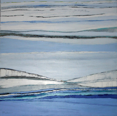 Painting titled "Horizon 0318A" by Frédérique Marteau, Original Artwork, Oil