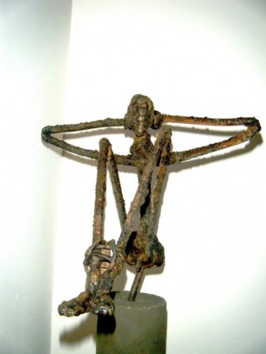 Sculpture titled "entrave" by Fredeuhe, Original Artwork, Metals