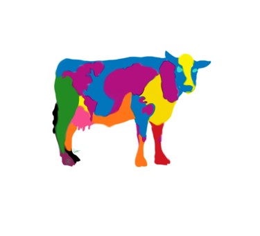Peinture intitulée "vache.jpg" par Fredeuhe, Œuvre d'art originale