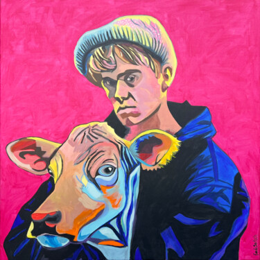 Peinture intitulée "Justine&Bieber" par Fredi Gertsch, Œuvre d'art originale, Acrylique