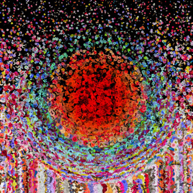 Digitale Kunst mit dem Titel "Soleil rouge ( Avec…" von Frédéric Durieu & Nathalie Erin, Original-Kunstwerk, 2D digitale Arb…