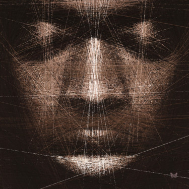 Digitale Kunst getiteld "Black Closed Eyes -…" door Frédéric Durieu & Nathalie Erin, Origineel Kunstwerk, 2D Digital Work Ge…