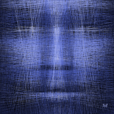 Digitale Kunst getiteld "Blue Black Out Of L…" door Frédéric Durieu & Nathalie Erin, Origineel Kunstwerk, 2D Digital Work Ge…