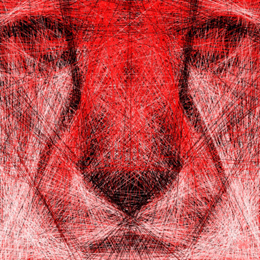 Digital Arts titled "Cheetah Out Of Line…" by Frédéric Durieu & Nathalie Erin, Original Artwork, 2D Digital Work Mounted on…