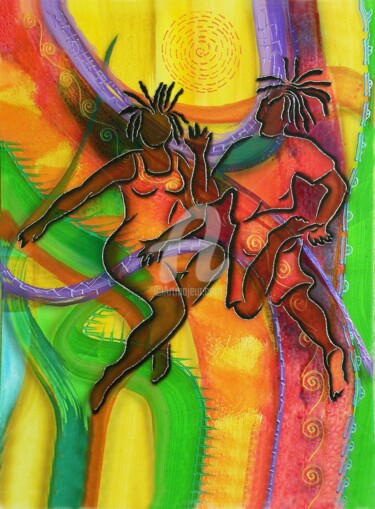 Painting titled "Sun Dancers" by Fred Odle, Original Artwork, Acrylic