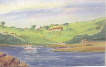 Pintura intitulada "paisagem marinha" por Alfredo Winkler, Obras de arte originais