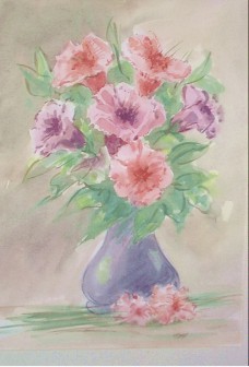 Pintura intitulada "vaso com flores" por Alfredo Winkler, Obras de arte originais