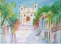 Pintura intitulada "Igreja em Ouro Preto" por Alfredo Winkler, Obras de arte originais
