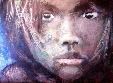 Painting titled "La Niña" by Fredy Vilar, Original Artwork, Acrylic Mounted on Wood Panel