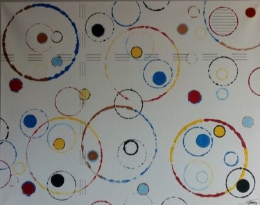 Painting titled "ronds de cercles" by Stephane Fresny, Original Artwork, Acrylic