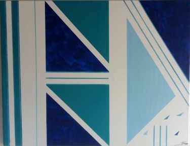 Peinture intitulée "D bleus" par Stephane Fresny, Œuvre d'art originale, Acrylique