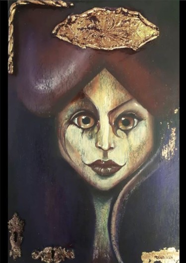 Painting titled ""Cross-Eyed Coquett…" by Freudiana'S, Original Artwork, Oil