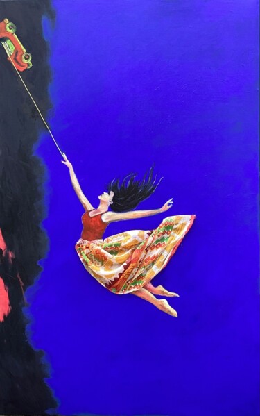 Pittura intitolato "Évasion Onirique" da Frida Narin, Opera d'arte originale, Acrilico