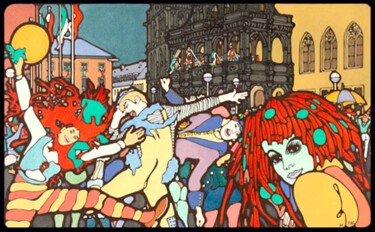 Incisioni, stampe intitolato "Weiberfastnacht am…" da Friedrich Alexander Großkopf, Opera d'arte originale, Stampa digitale