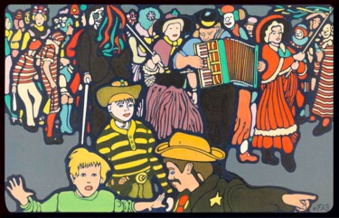 Gravures & estampes intitulée "Karnevalsumzug in d…" par Friedrich Alexander Großkopf, Œuvre d'art originale, Impression num…