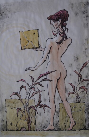 Painting titled "In Babylon" by Friedrich W. Berg, Original Artwork, Watercolor