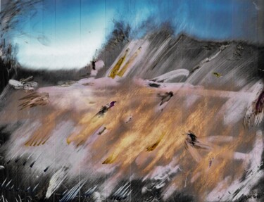 Malerei mit dem Titel "Burning Down the Sn…" von Friedrich Zettl, Original-Kunstwerk, Tinte Auf Karton montiert