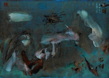Pintura titulada "One of Those Nights" por Friedrich Zettl, Obra de arte original, Tinta Montado en Cartulina