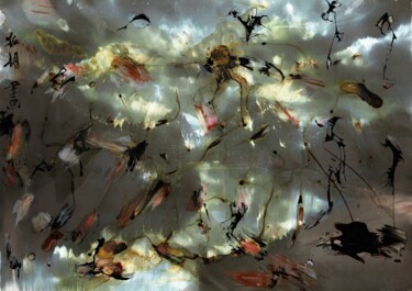Картина под названием "After the Rain" - Friedrich Zettl, Подлинное произведение искусства, Чернила Установлен на картон