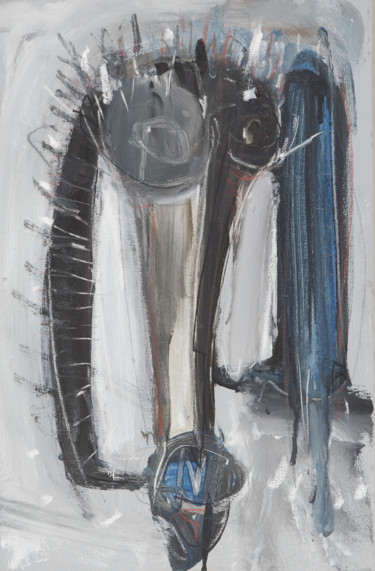 Pintura intitulada "Corrida Bleue - Cha…" por Manu Frigerio, Obras de arte originais, Óleo Montado em Armação em madeira
