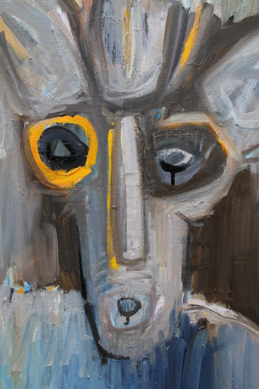 Peinture intitulée "Apparition du Lama 3" par Manu Frigerio, Œuvre d'art originale, Huile
