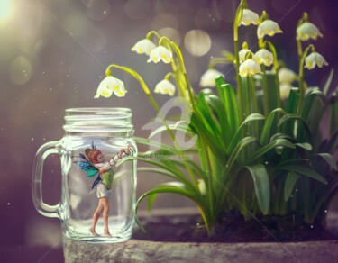 "Fairy in a bottle 1" başlıklı Baskıresim Frisian3dartist tarafından, Orijinal sanat, Foto Montaj