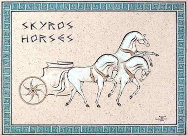 Ζωγραφική με τίτλο "SKYROS HORSES : LE…" από Laurent Frison, Αυθεντικά έργα τέχνης