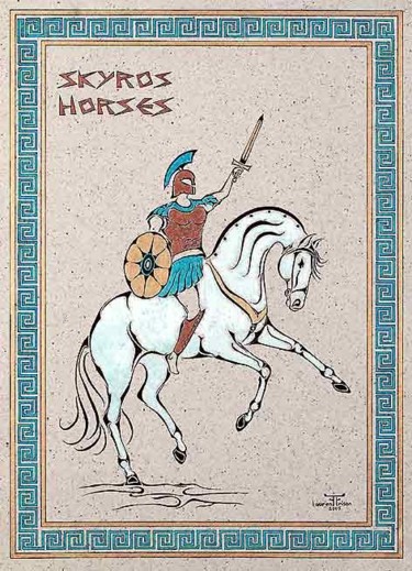 Painting titled "SKYROS HORSES : LE…" by Laurent Frison, Original Artwork, Other