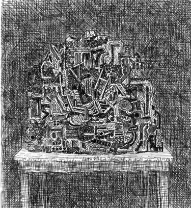 Σχέδιο με τίτλο "still life" από Frits Sergeant, Αυθεντικά έργα τέχνης, Μελάνι