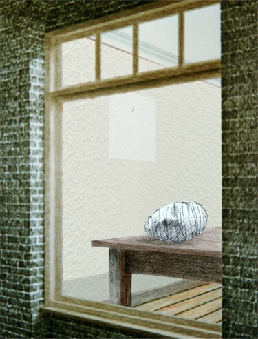 Σχέδιο με τίτλο "interior" από Frits Sergeant, Αυθεντικά έργα τέχνης, Μελάνι
