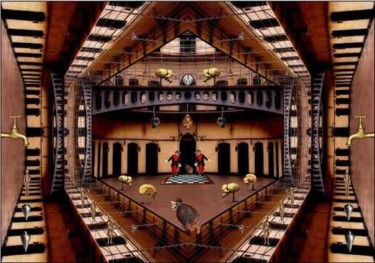 Digitale Kunst mit dem Titel "Hommage Fritz Lang" von Friedrich Hucke, Original-Kunstwerk, Digitale Malerei