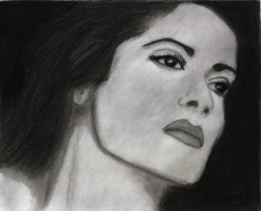 Dibujo titulada "Salma Hayek" por Frixo666, Obra de arte original