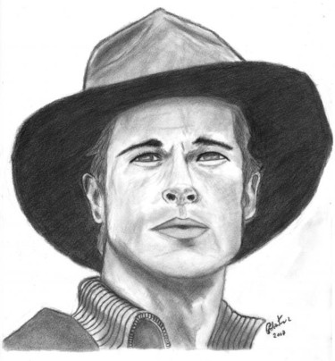 Dibujo titulada "Brad Pitt" por Frixo666, Obra de arte original