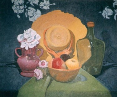 Pintura titulada "Bodegón con sombrer…" por Frixo666, Obra de arte original
