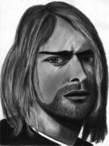Dibujo titulada "Kurt Cobain." por Frixo666, Obra de arte original