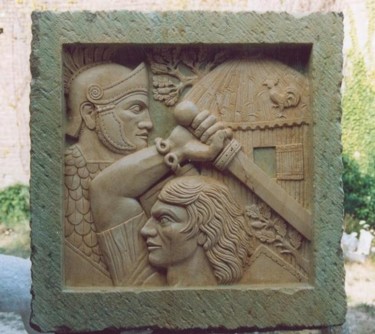 Sculpture titled "Alésia" by Gilbert Frizon, Original Artwork, Stone