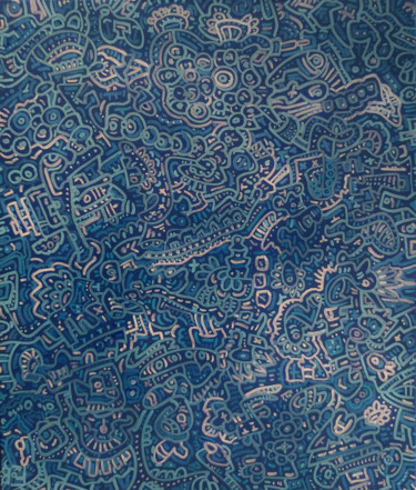 Peinture intitulée "azulejos" par Frob, Œuvre d'art originale, Acrylique